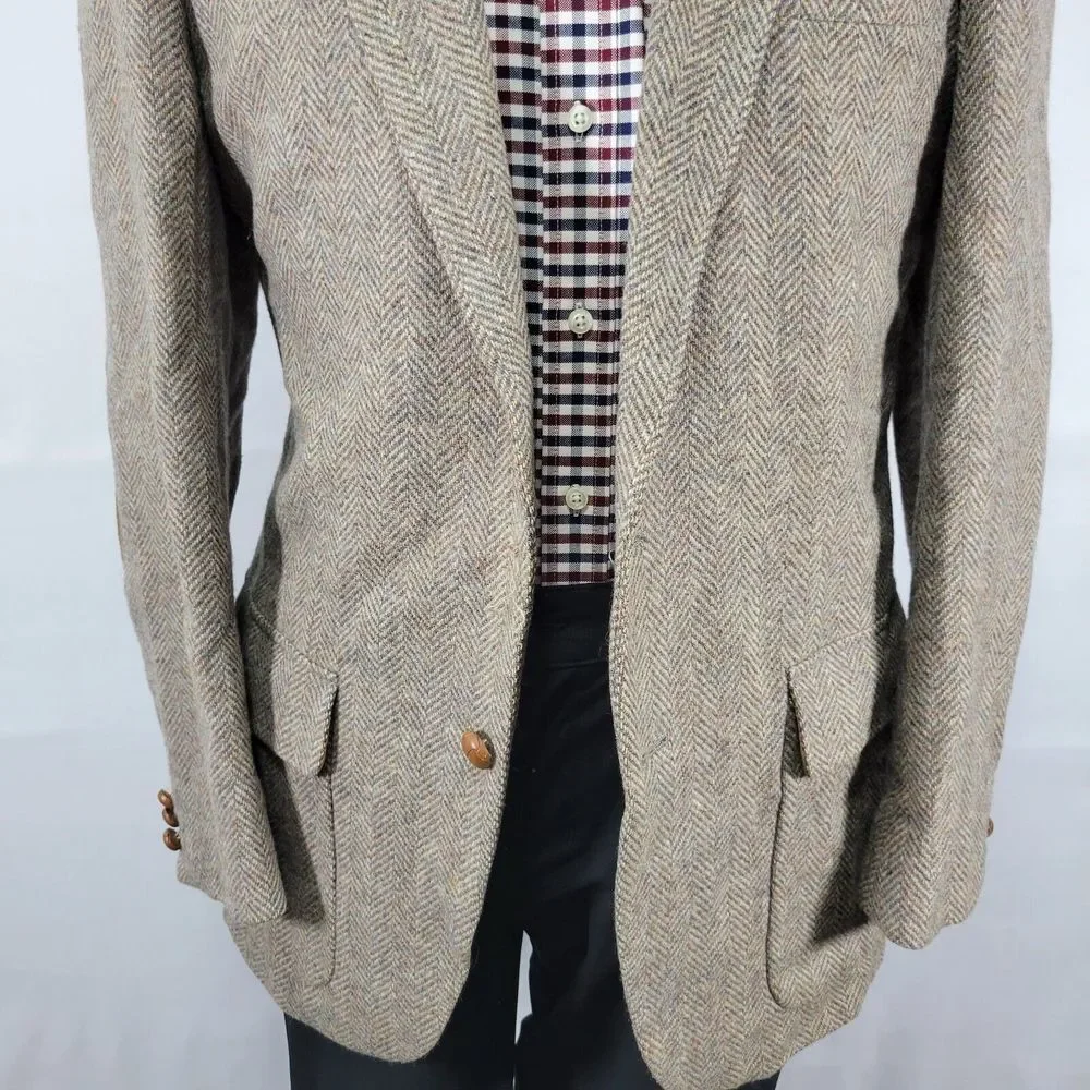 VTG Farah Men's Tweed‎ Sport Coat Blazer Two Button Herringbone Wool Size 42L